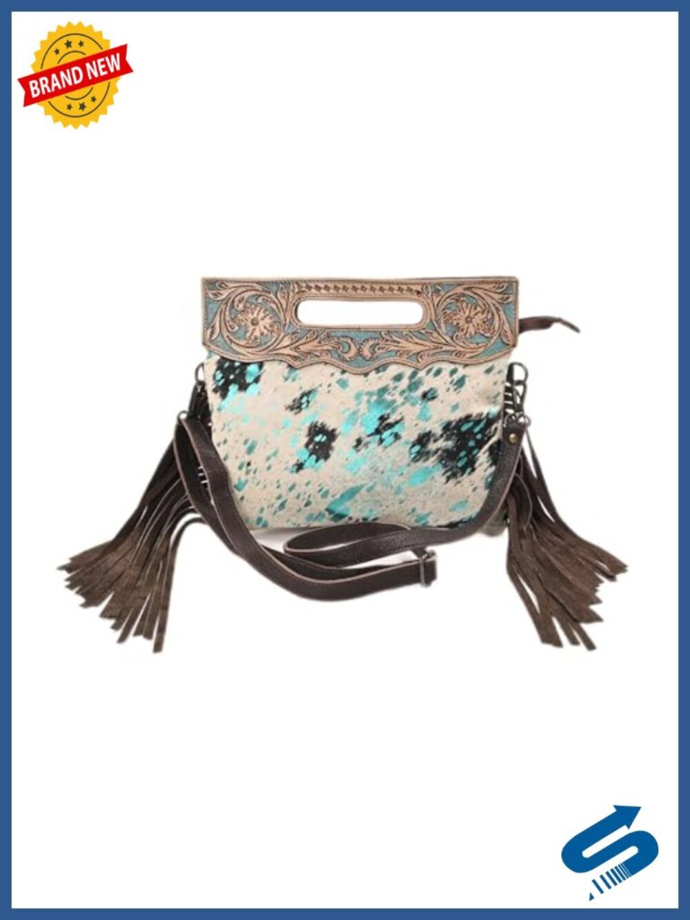 Real Cowhide Leather Crossbody Sling Bag Shoulder Handbag